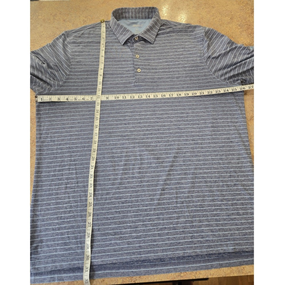 Johnnie-O Newton Polo Mens XL Lake Blue Stripe Scotland Run Golf Shirt - Picture 8 of 10